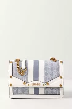 Сумка кросс-боди комбинированная с принтом из монограмм Liu Jo