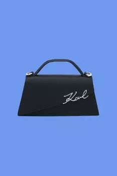 Сумка кросс-боди кожаная Signature Karl Lagerfeld