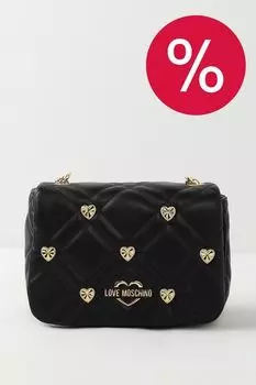 Сумка кросс-боди стеганая с декором Sweet Studs Love Moschino