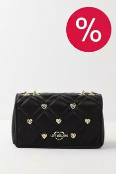 Сумка кросс-боди стеганая с декором Sweet Studs Love Moschino