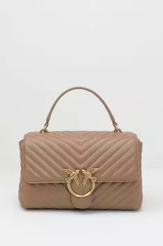 Сумка сэтчел кожаная стеганая Love Lady Pinko