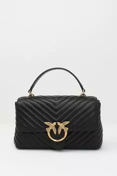 Сумка сэтчел кожаная стеганая Love Lady Pinko