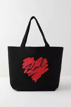 Сумка шоппер двусторонняя текстильная Hearts Karl Lagerfeld