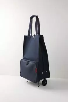 Сумка-тележка с карманом на колесиках Herringbone dark blue Reisenthel