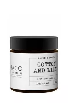 Свеча ароматическая Хлопок и лилия 88 г BAGO home