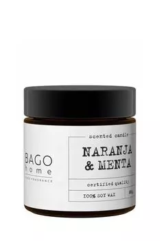 Свеча ароматическая в стеклянной банке Мята и апельсин 88 г BAGO home