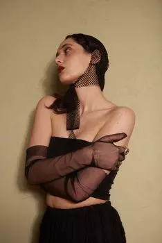 Сверкающий чепчик из сетки со стразами DIAMOND CHARM Lutani