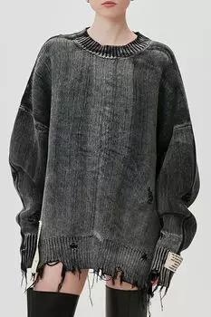 Свитер хлопковый с ripped-эффектом Be Authentic EVE&ESTHER