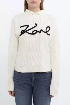 Свитер из смесовой шерсти с логотипом Karl Lagerfeld