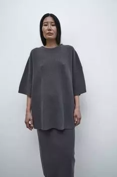 Свитер с коротким рукавом из шерсти мериноса MANKOVA