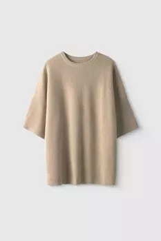 Свитер с коротким рукавом из шерсти мериноса MANKOVA