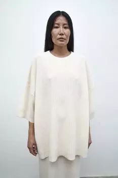 Свитер с коротким рукавом из шерсти мериноса MANKOVA