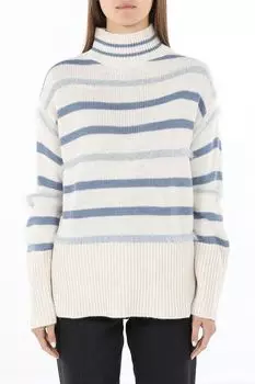 Свитер с воротником стойкой в полоску Rinascimento