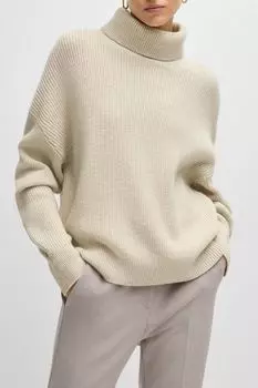 Свитер шерстяной с высоким воротником BOSS