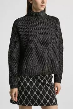 Свитер вязаный с воротником стойкой HUGO