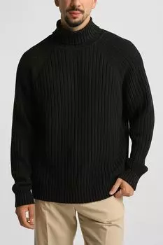 Свитер вязаный с высоким воротником HUGO