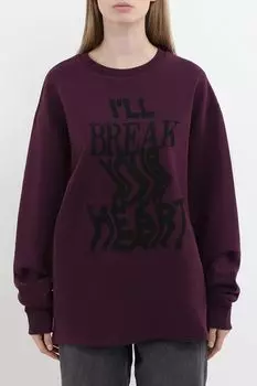 Свитшот хлопковый оверсайз кроя с принтом HUGO