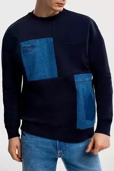 Свитшот хлопковый с контрастными деталями Loft