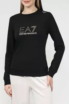 Свитшот хлопковый с логотипом Ea7