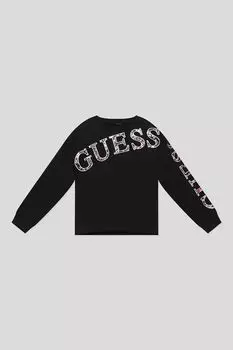 Свитшот хлопковый с логотипом Guess