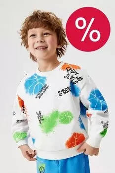 Свитшот хлопковый с принтом ACOOLA