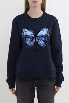 Свитшот хлопковый с принтом бабочки Desigual
