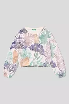 Свитшот хлопковый с принтом Benetton