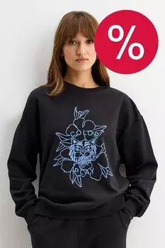 Свитшот хлопковый с принтом COLORPLAY