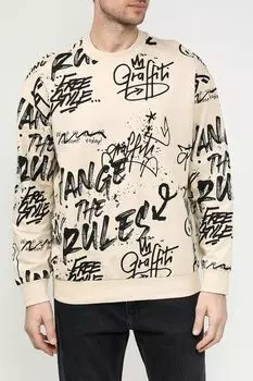 Свитшот хлопковый с принтом COLORPLAY