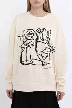 Свитшот хлопковый с принтом Desigual