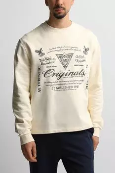 Свитшот хлопковый с принтом Guess