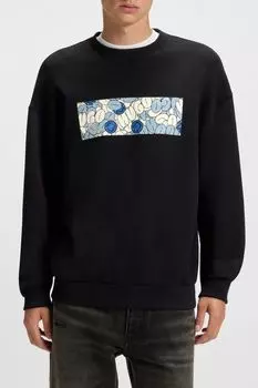 Свитшот хлопковый с принтом HUGO