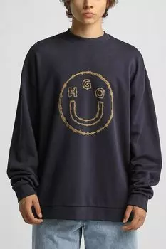 Свитшот хлопковый с принтом HUGO