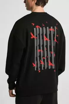 Свитшот хлопковый с принтом HUGO