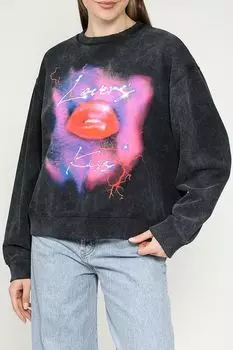 Свитшот хлопковый с принтом HUGO