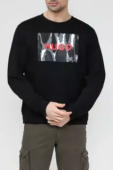 Свитшот хлопковый с принтом HUGO
