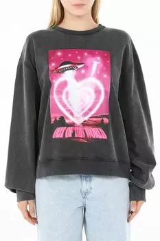 Свитшот хлопковый с принтом HUGO