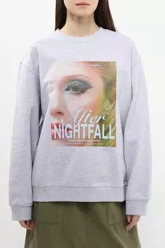 Свитшот хлопковый с принтом HUGO