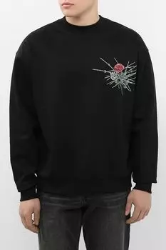 Свитшот хлопковый с принтом HUGO