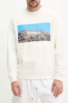 Свитшот хлопковый с принтом HUGO