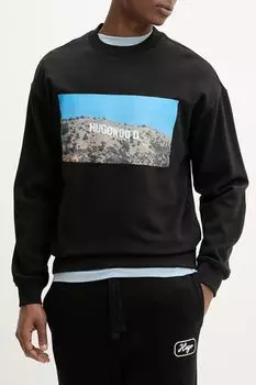 Свитшот хлопковый с принтом HUGO