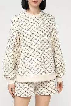 Свитшот хлопковый с принтом из монограмм BELUCCI