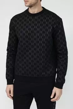 Свитшот хлопковый с принтом из монограмм Karl Lagerfeld