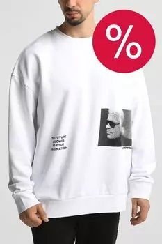 Свитшот хлопковый с принтом Karl Lagerfeld