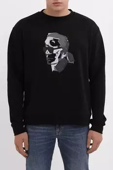 Свитшот хлопковый с принтом Karl Lagerfeld