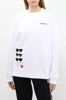 Свитшот хлопковый с принтом Karl Lagerfeld