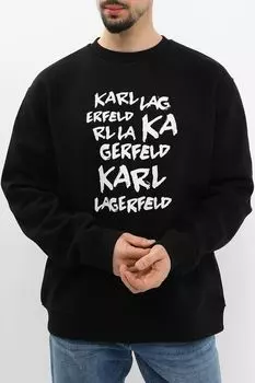 Свитшот хлопковый с принтом Karl Lagerfeld