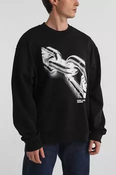 Свитшот хлопковый с принтом Karl Lagerfeld Jeans