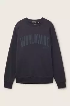 Свитшот хлопковый с принтом TOM TAILOR