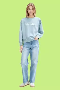 Свитшот хлопковый с принтом TOM TAILOR